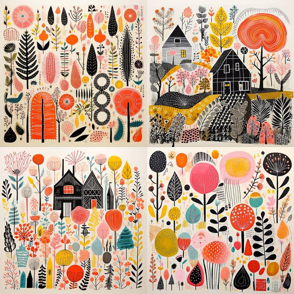 Lisa Congdon style, Midjourney V5.2, render 1 of 4