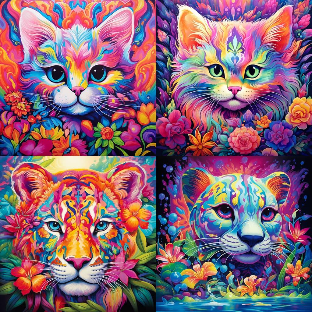 Lisa Frank style, Midjourney V5.2, render 1 of 4