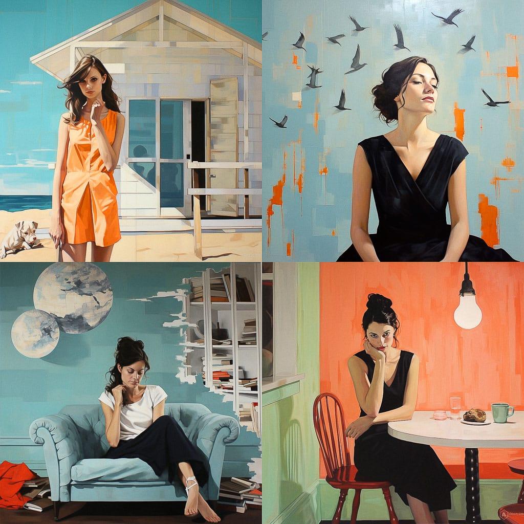 Lisa Golightly style, Midjourney V5.2, render 1 of 4