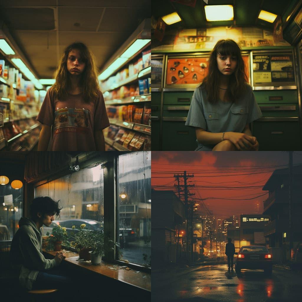 Lo-fi photography style, Midjourney V5.2, render 1 of 4