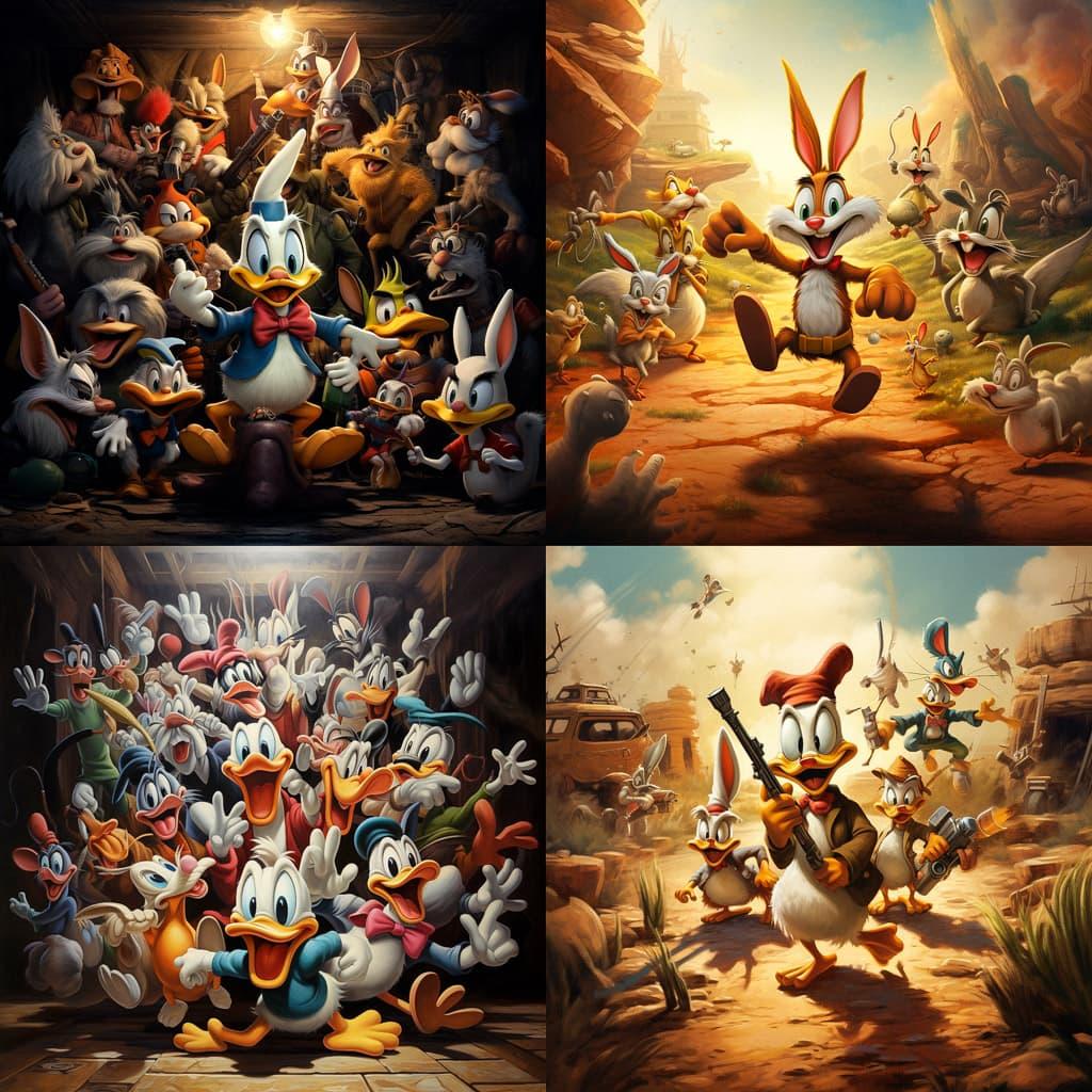 Looney Tunes style, Midjourney V5.2, render 1 of 4