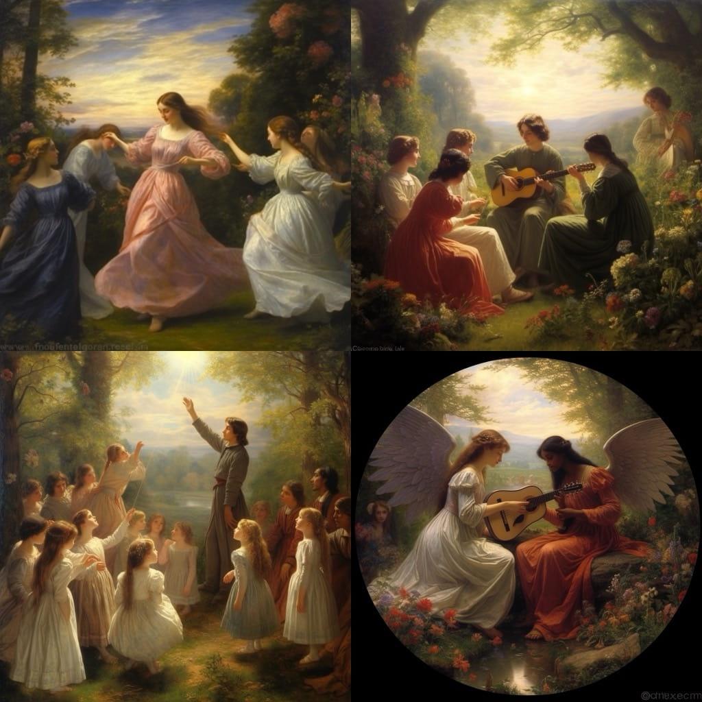Louis Janmot style, Midjourney V5.2, render 1 of 4