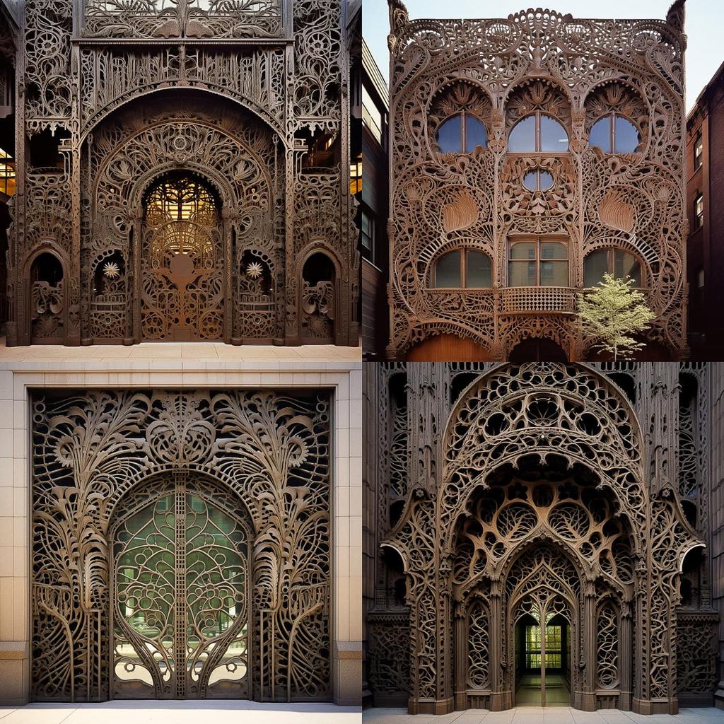 Louis Sullivan style, Midjourney V5.2, render 1 of 4