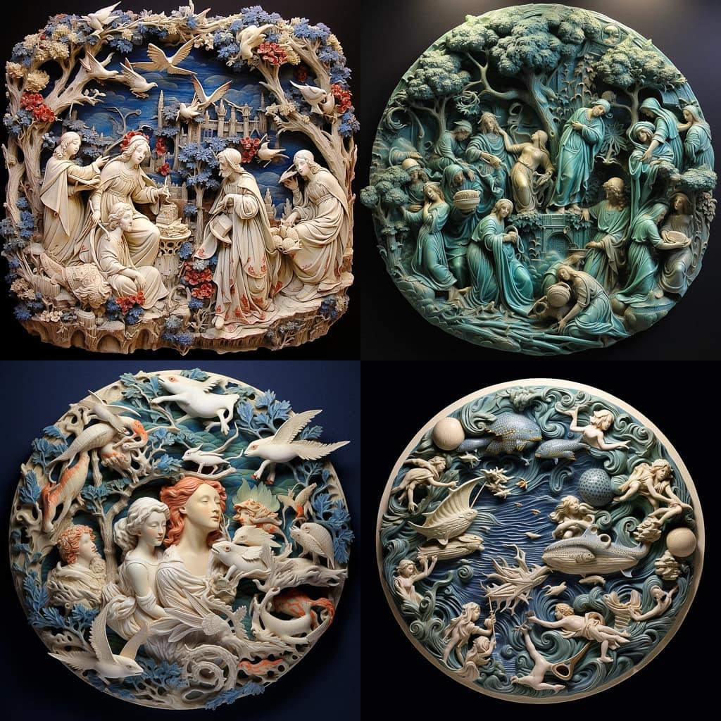 Luca della Robbia style, Midjourney V5.2, render 1 of 4