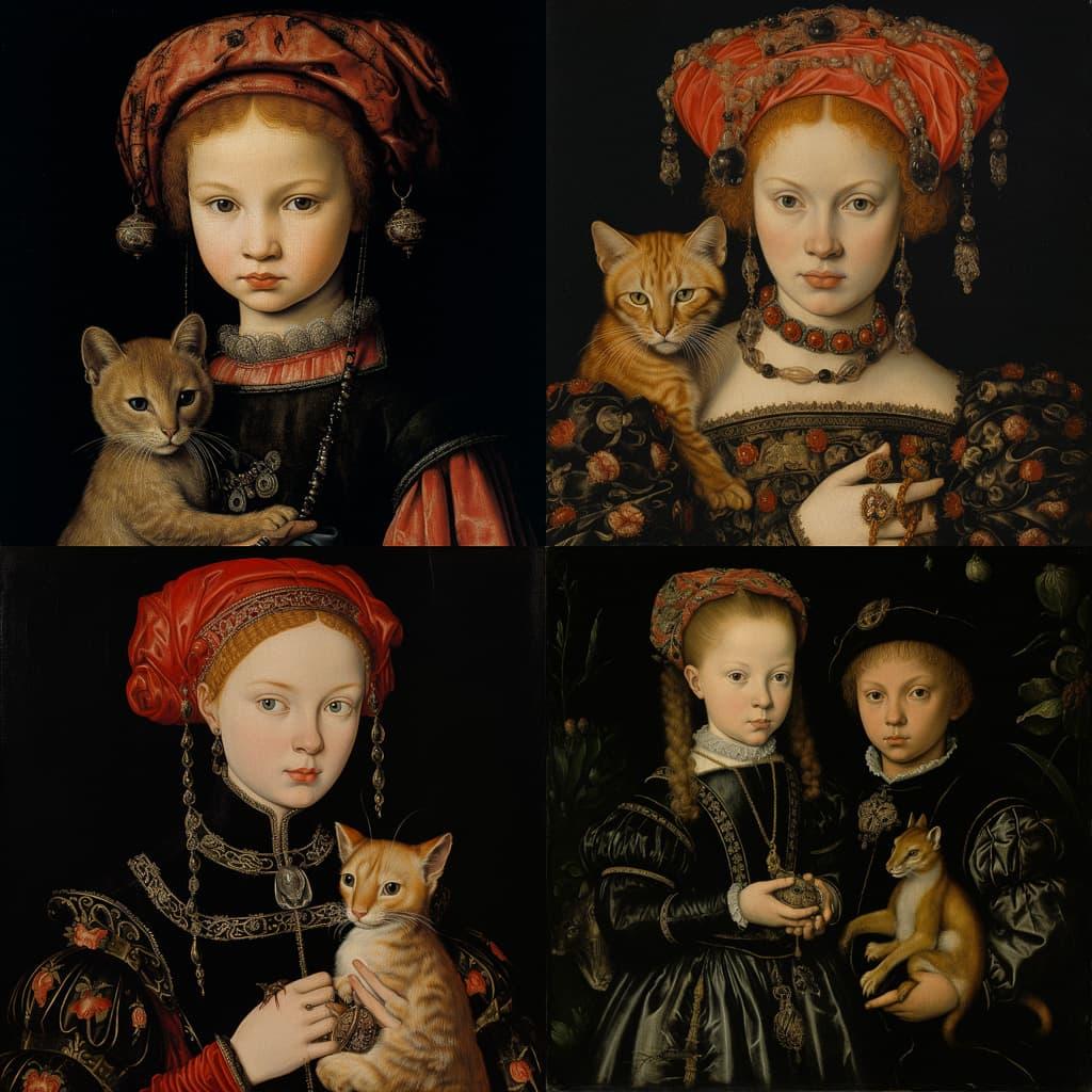 Lucas Cranach the Younger style, Midjourney V5.2, render 1 of 4