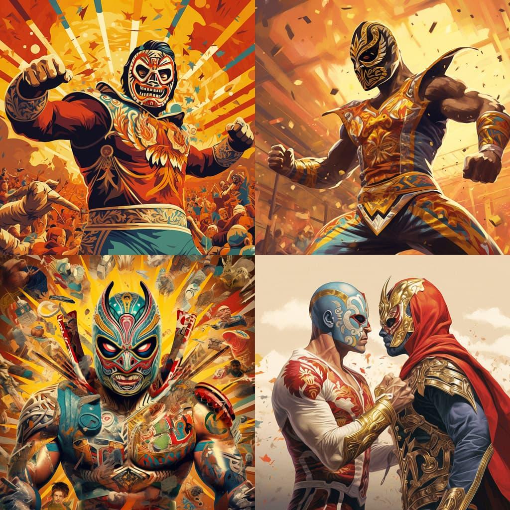 Lucha libre style, Midjourney V5.2, render 1 of 4