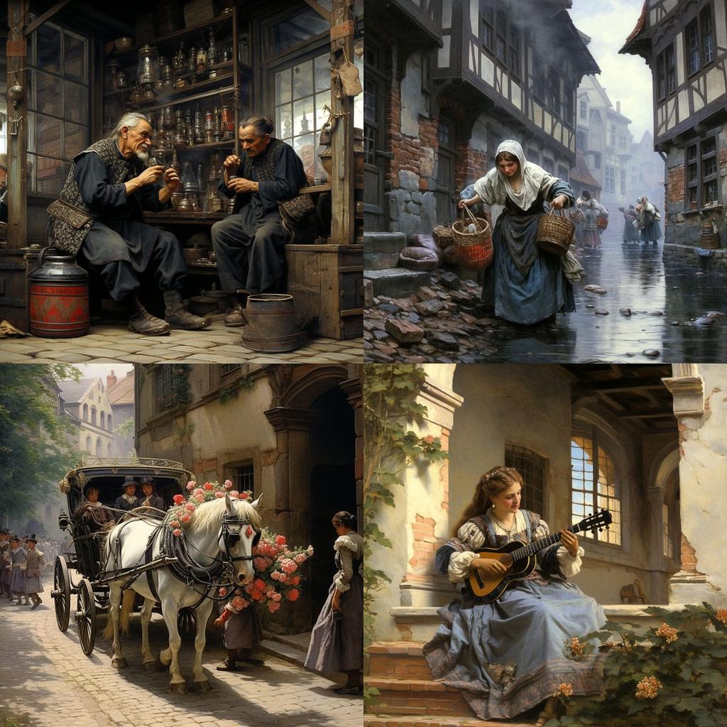Ludwig Deutsch style, Midjourney V5.2, render 1 of 4