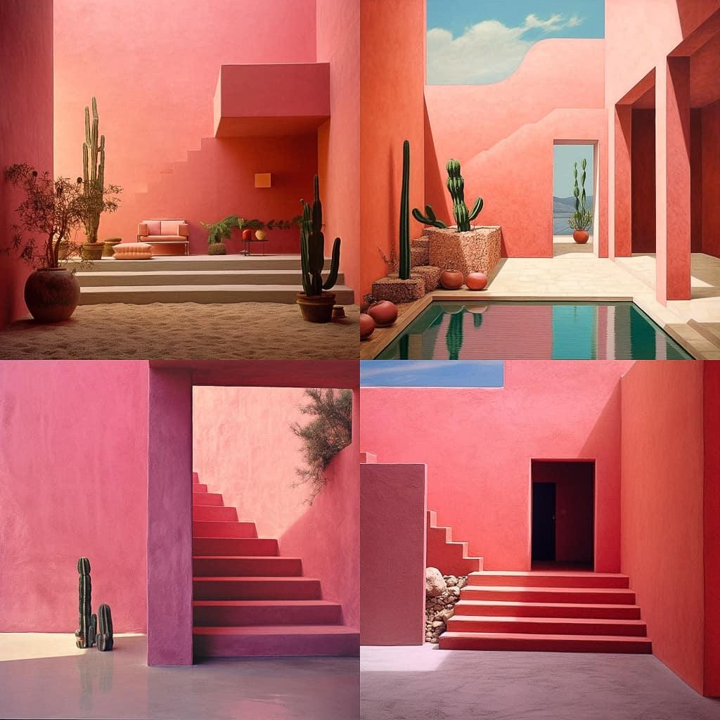Luis Barragan style, Midjourney V5.2, render 1 of 4