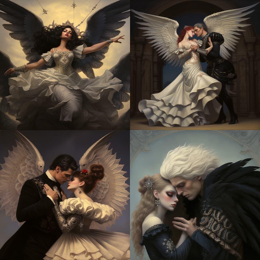 Luis Ricardo Falero style, Midjourney V5.2, render 1 of 4