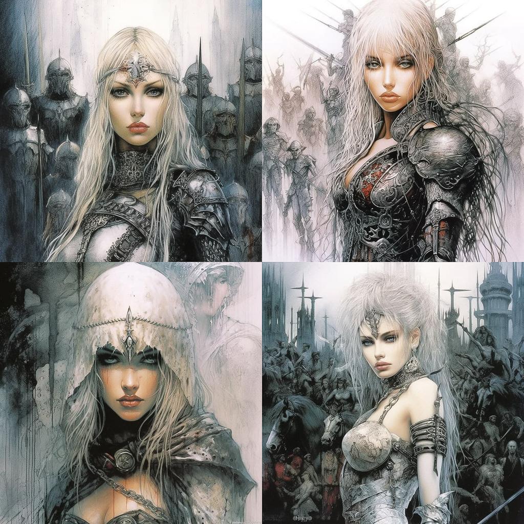 Luis Royo style, Midjourney V5.2, render 1 of 4