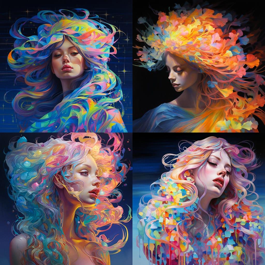 Luminous colors style, Midjourney V5.2, render 1 of 4