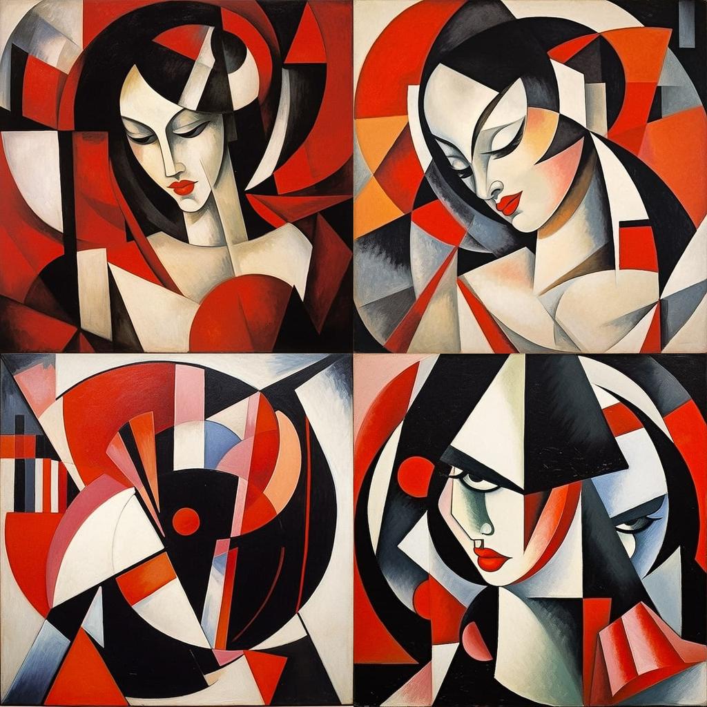 Lyubov Popova style, Midjourney V5.2, render 1 of 4