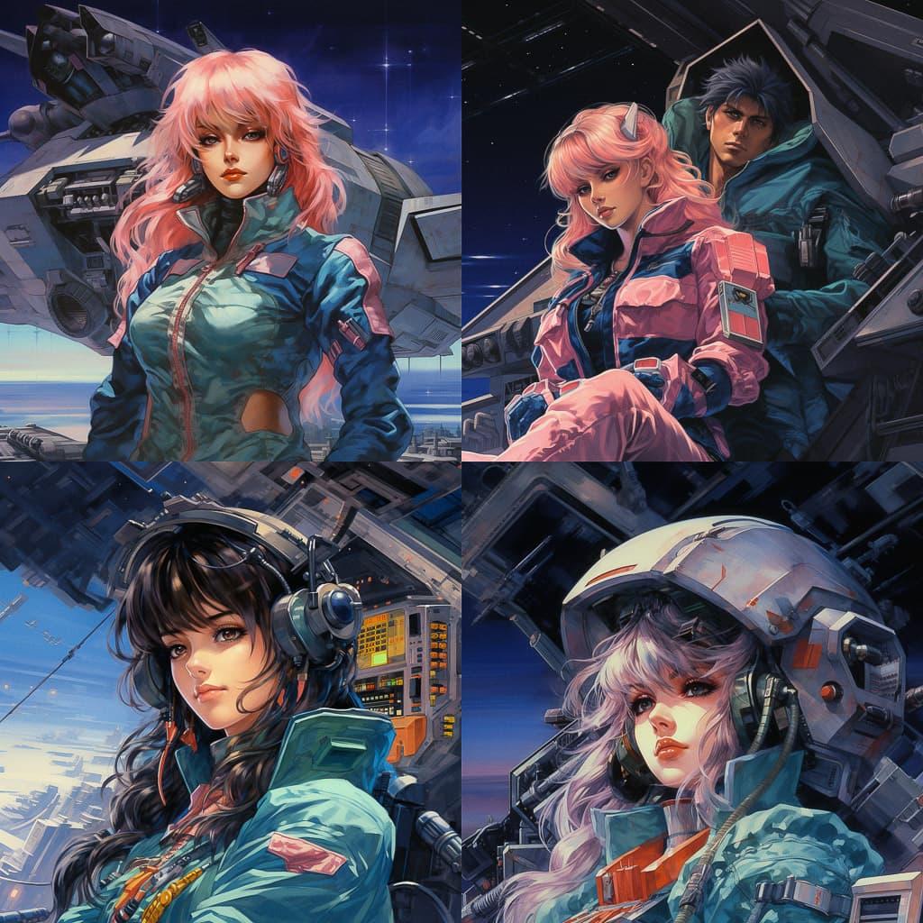 Macross style, Midjourney V5.2, render 1 of 4