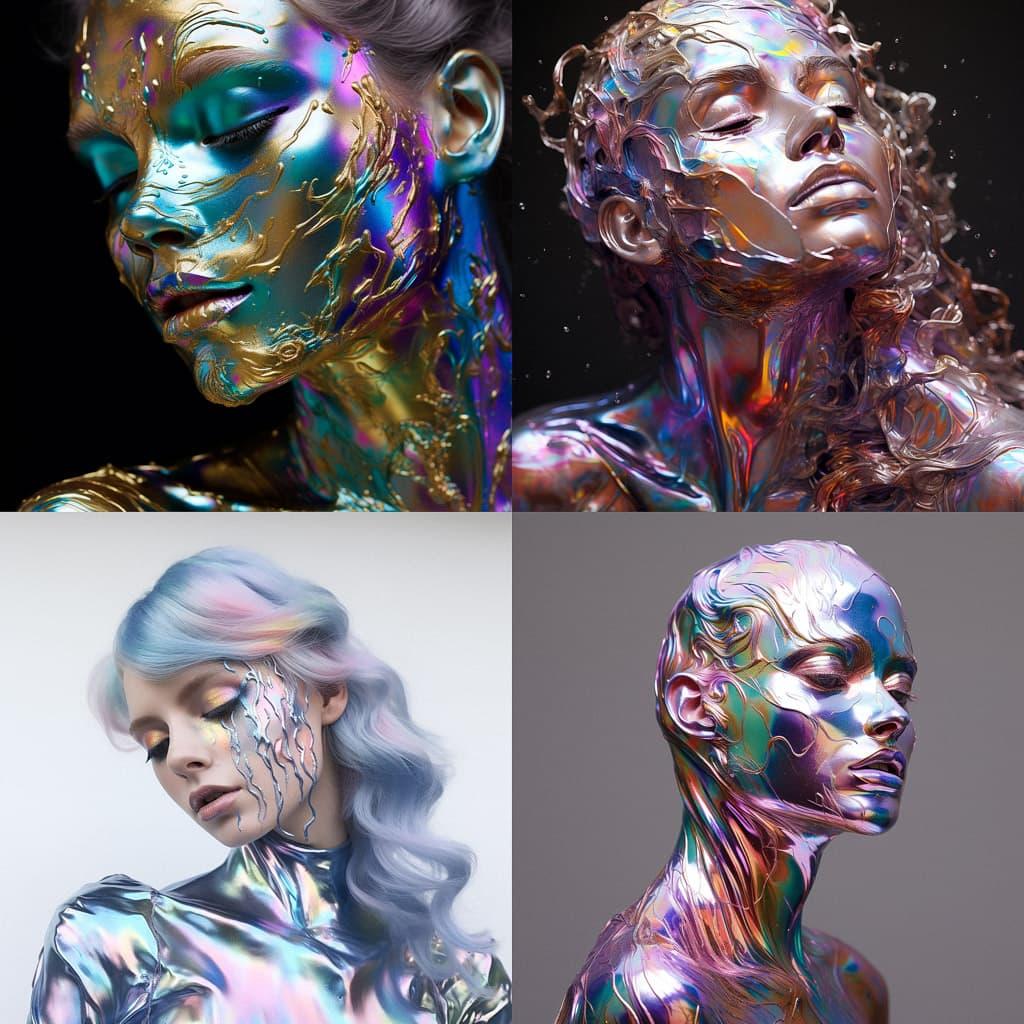 Made of iridescent foil style, Midjourney V5.2, render 1 of 4
