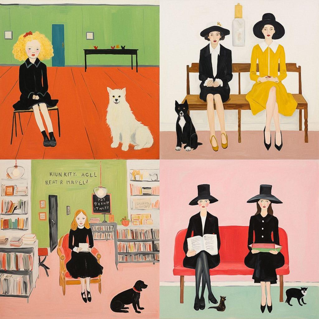 Maira Kalman style, Midjourney V5.2, render 1 of 4