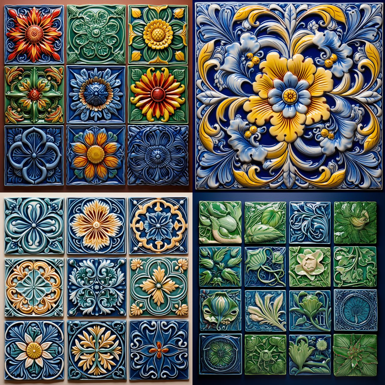 Majolica Tiles style, Midjourney V5.2, render 1 of 4