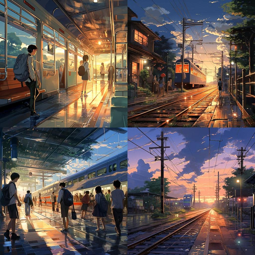 Makoto Shinkai style, Midjourney V5.2, render 1 of 4