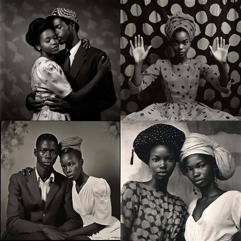 Malick Sidibe style, Midjourney V5.2, render 1 of 4