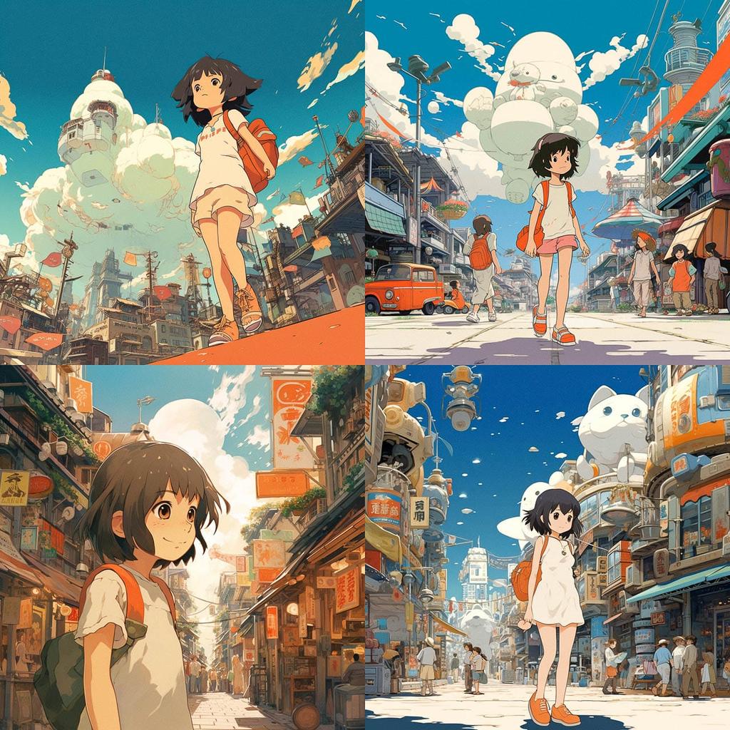 Mamoru Hosoda style, Midjourney V5.2, render 1 of 4
