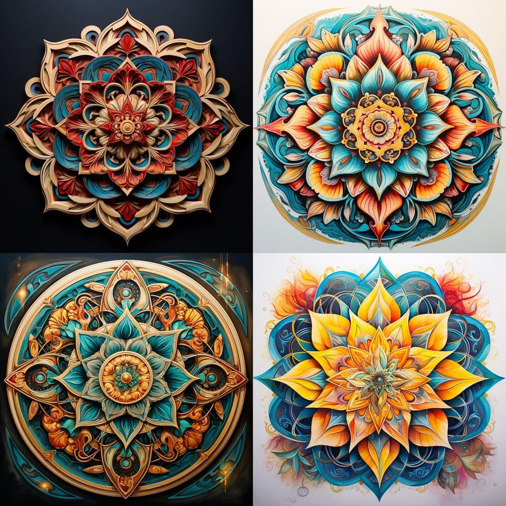 Mandala style, Midjourney V5.2, render 1 of 4