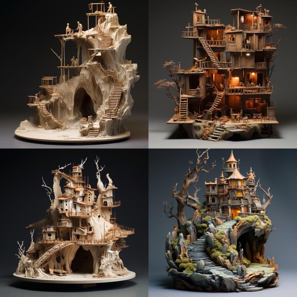 Maquette style, Midjourney V5.2, render 1 of 4