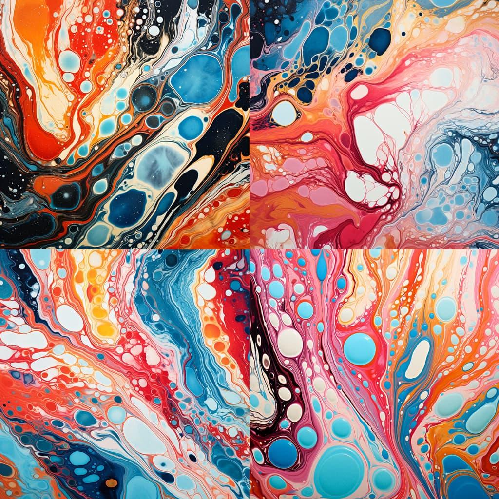 Marbling style, Midjourney V5.2, render 1 of 4