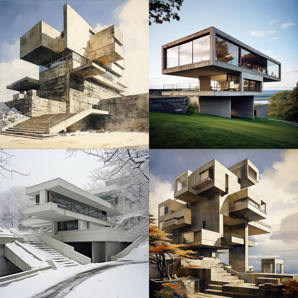 Marcel Breuer style, Midjourney V5.2, render 1 of 4