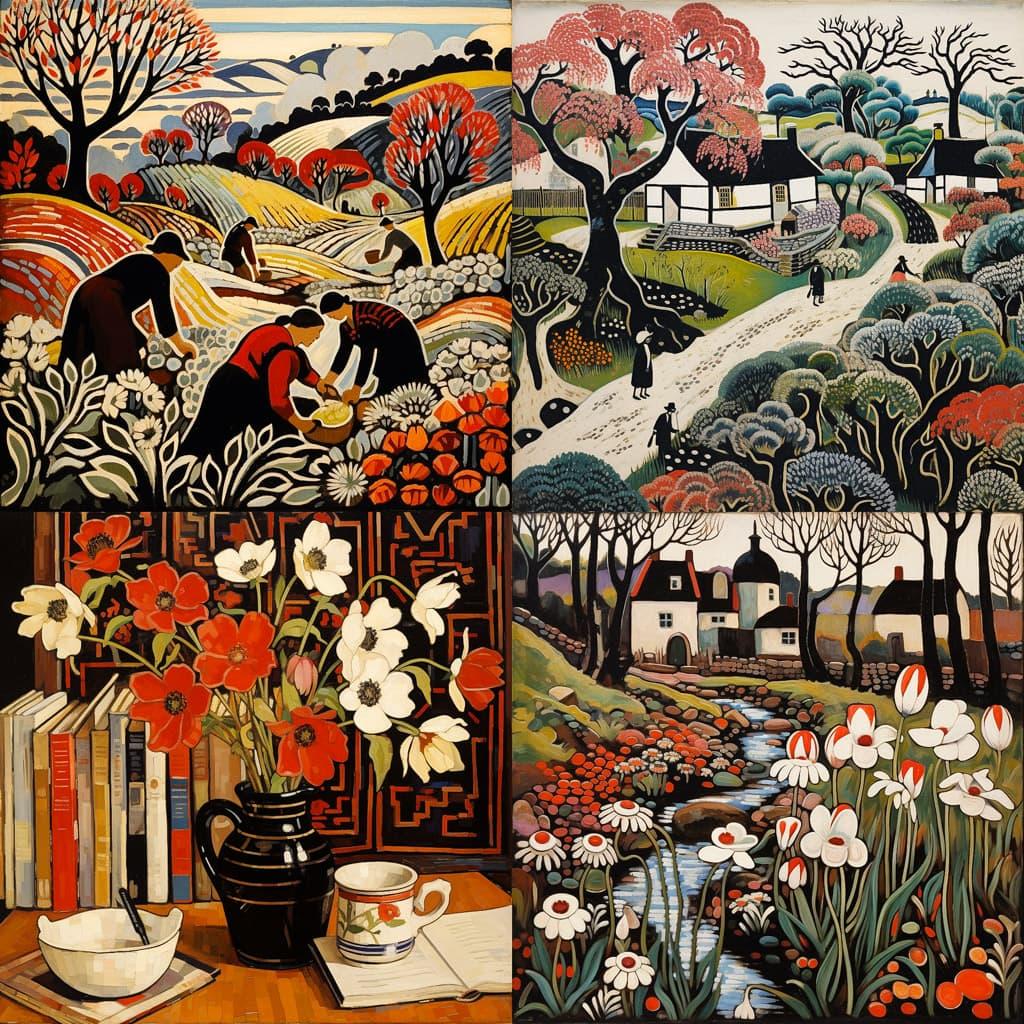 Margaret Preston style, Midjourney V5.2, render 1 of 4