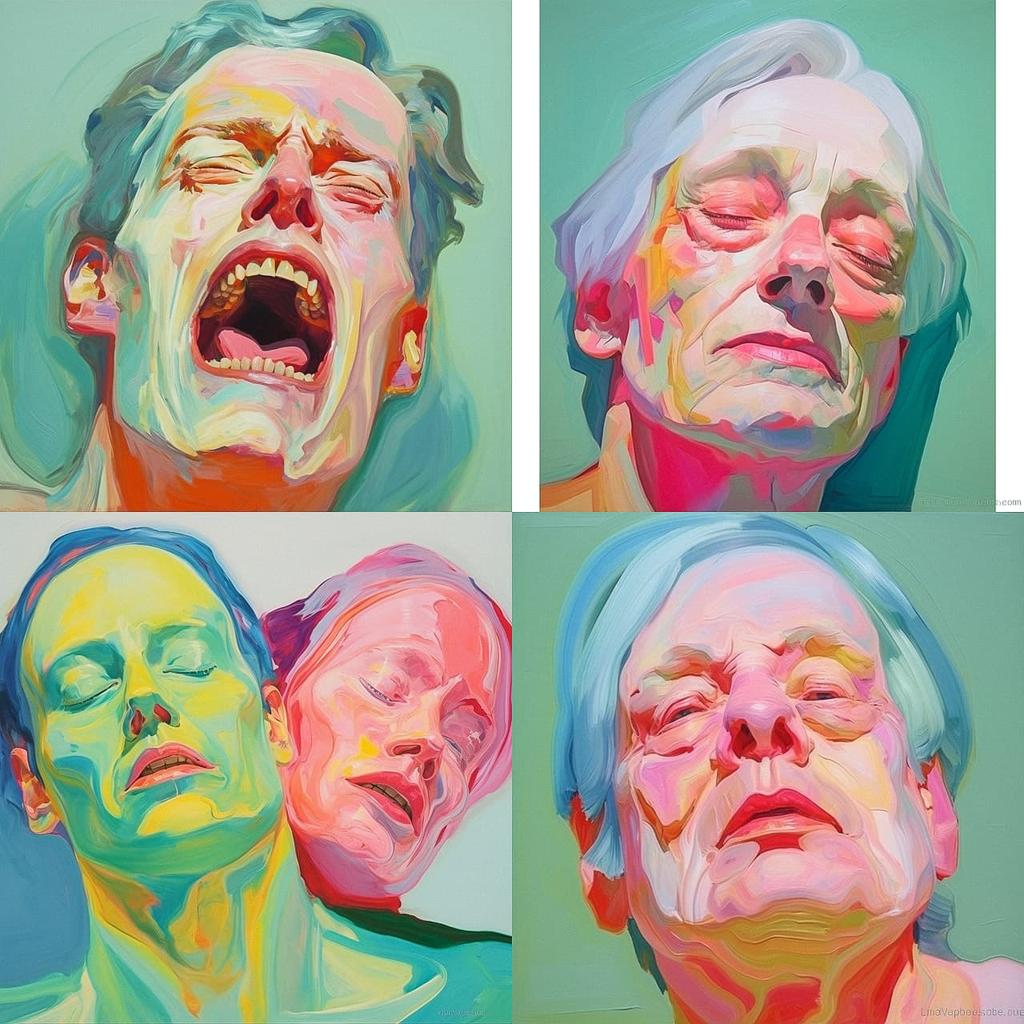 Maria Lassnig style, Midjourney V5.2, render 1 of 4