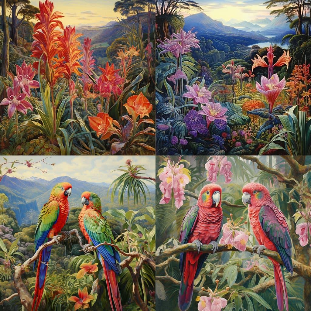 Marianne North style, Midjourney V5.2, render 1 of 4