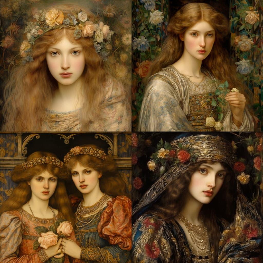 Marie Spartali Stillman style, Midjourney V5.2, render 1 of 4
