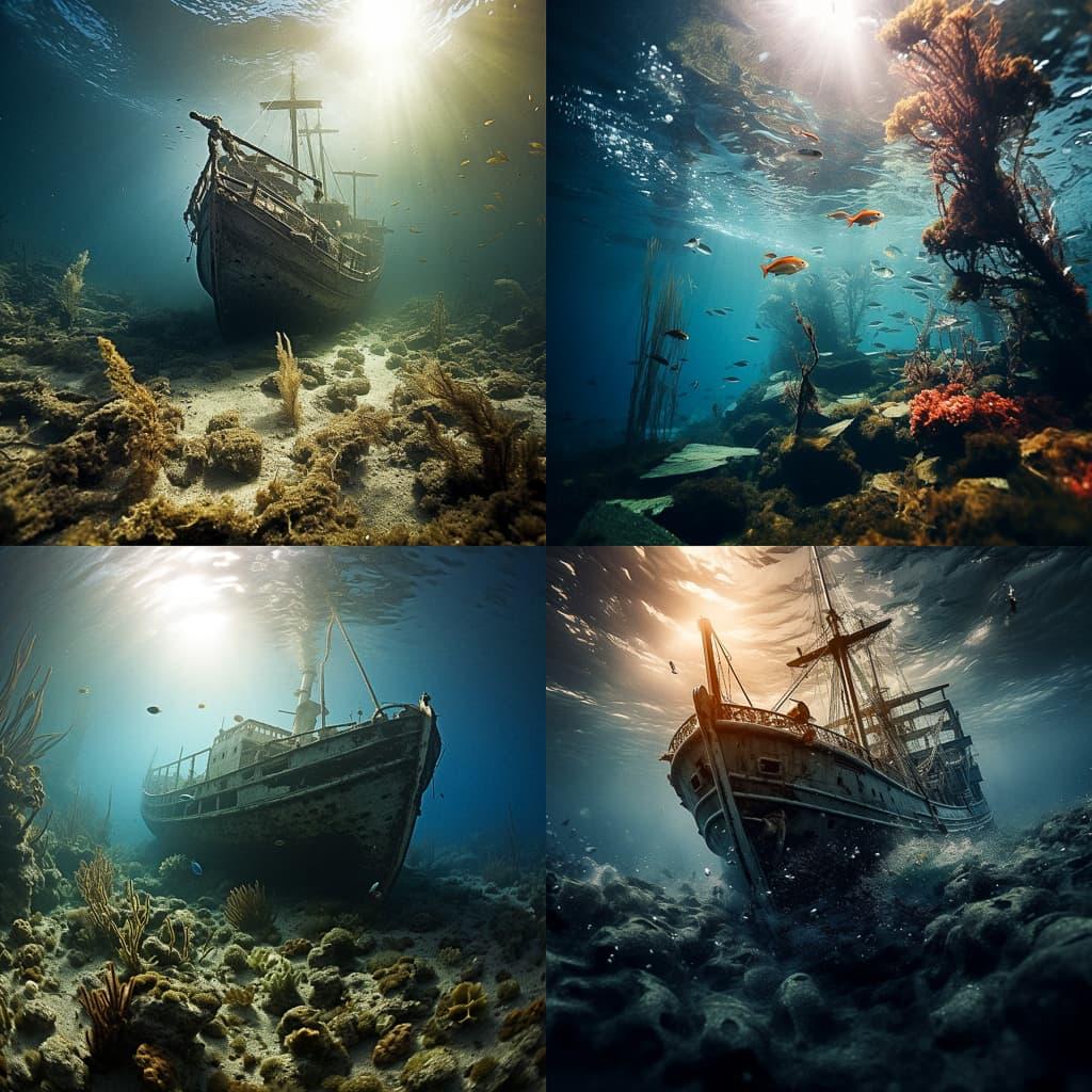 Marine photography style, Midjourney V5.2, render 1 of 4