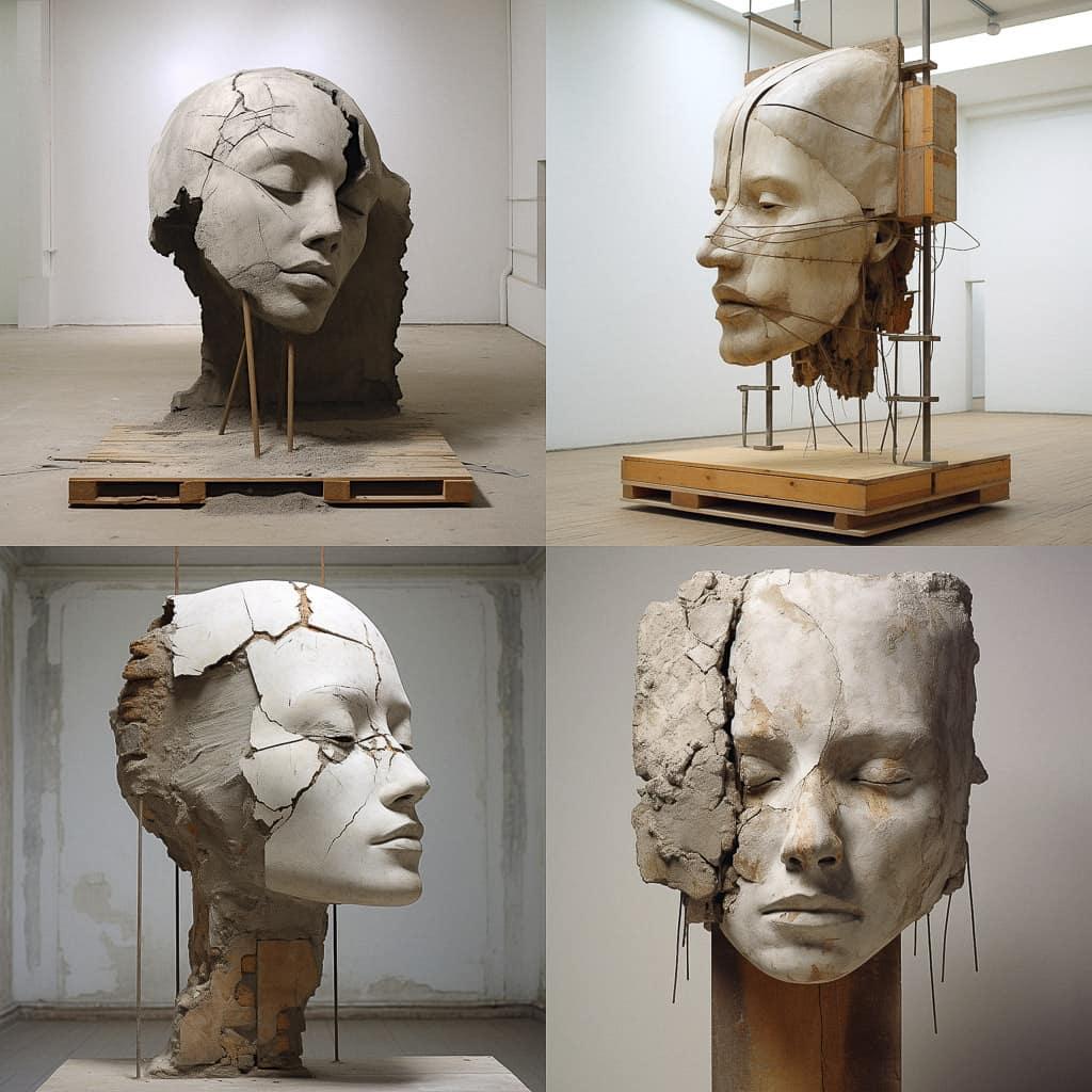 Mark Manders style, Midjourney V5.2, render 1 of 4