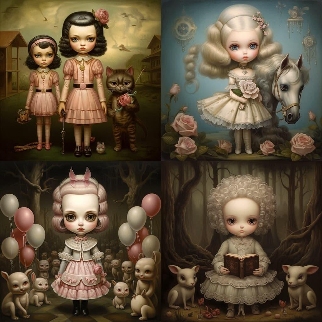 Mark Ryden style, Midjourney V5.2, render 1 of 4
