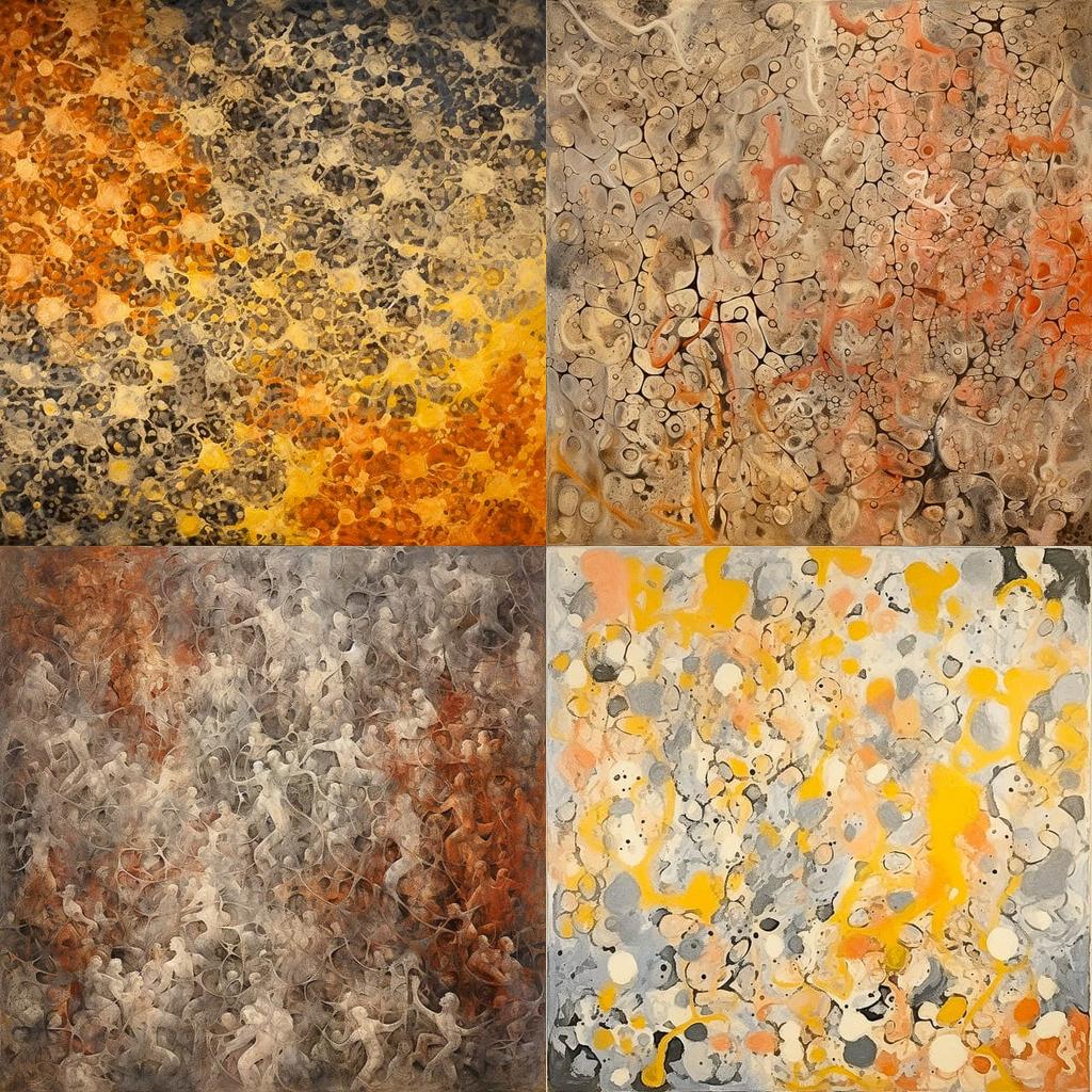 Mark Tobey style, Midjourney V5.2, render 1 of 4