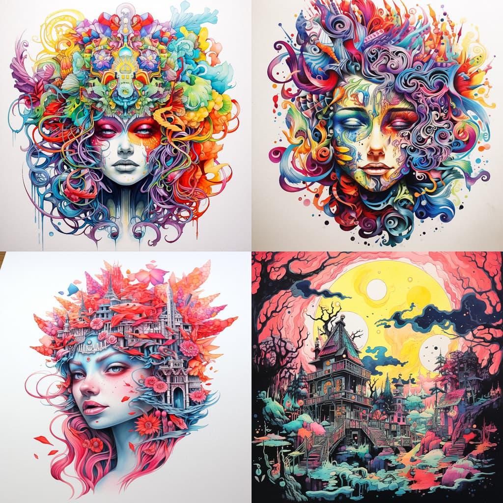 Marker drawing style, Midjourney V5.2, render 1 of 4