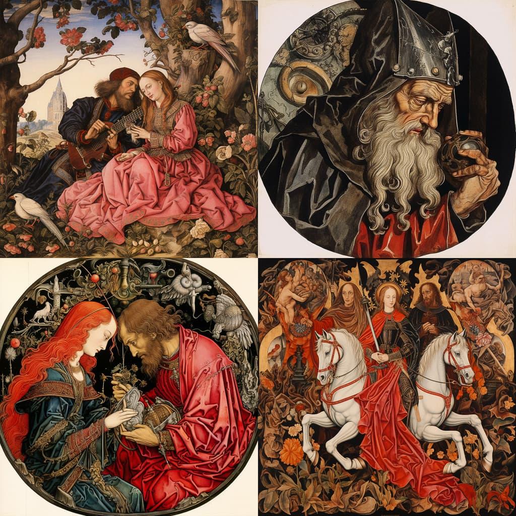 Martin Schongauer style, Midjourney V5.2, render 1 of 4