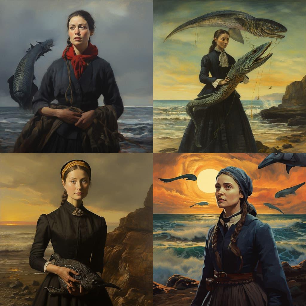 Mary Anning style, Midjourney V5.2, render 1 of 4
