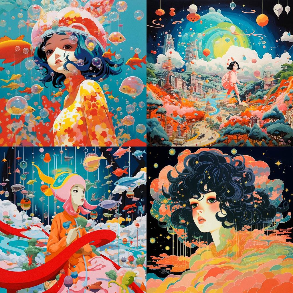 Masaaki Yuasa style, Midjourney V5.2, render 1 of 4