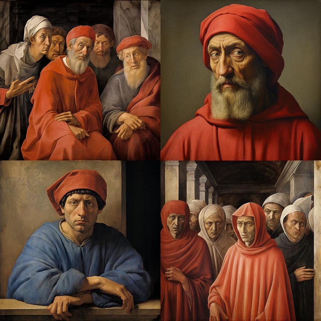 Masaccio style, Midjourney V5.2, render 1 of 4