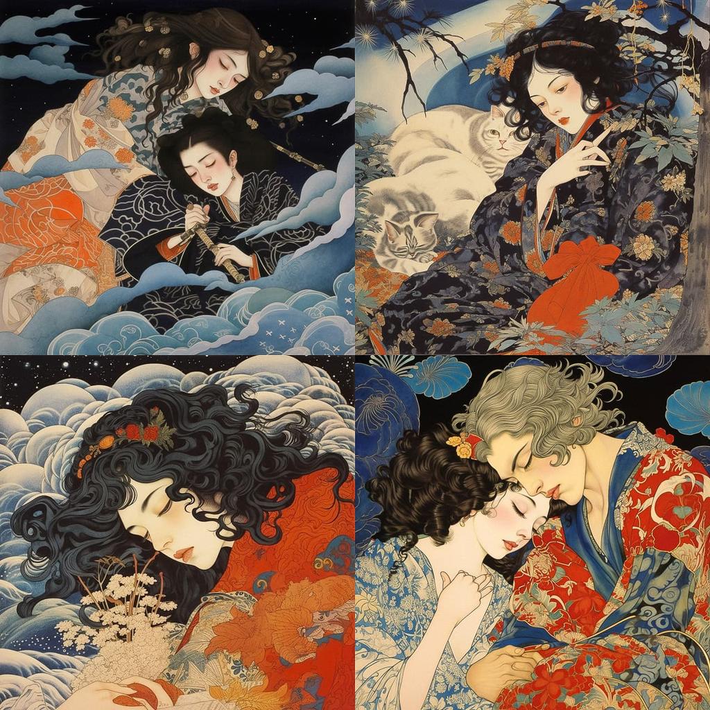 Masami Teraoka style, Midjourney V5.2, render 1 of 4