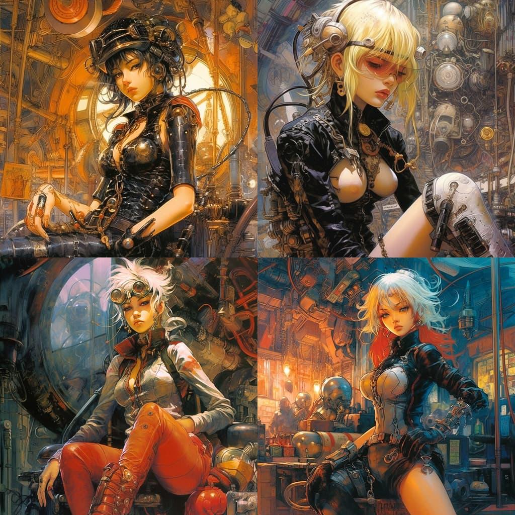 Masamune Shirow style, Midjourney V5.2, render 1 of 4