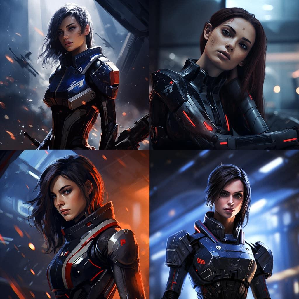 Mass Effect style, Midjourney V5.2, render 1 of 4
