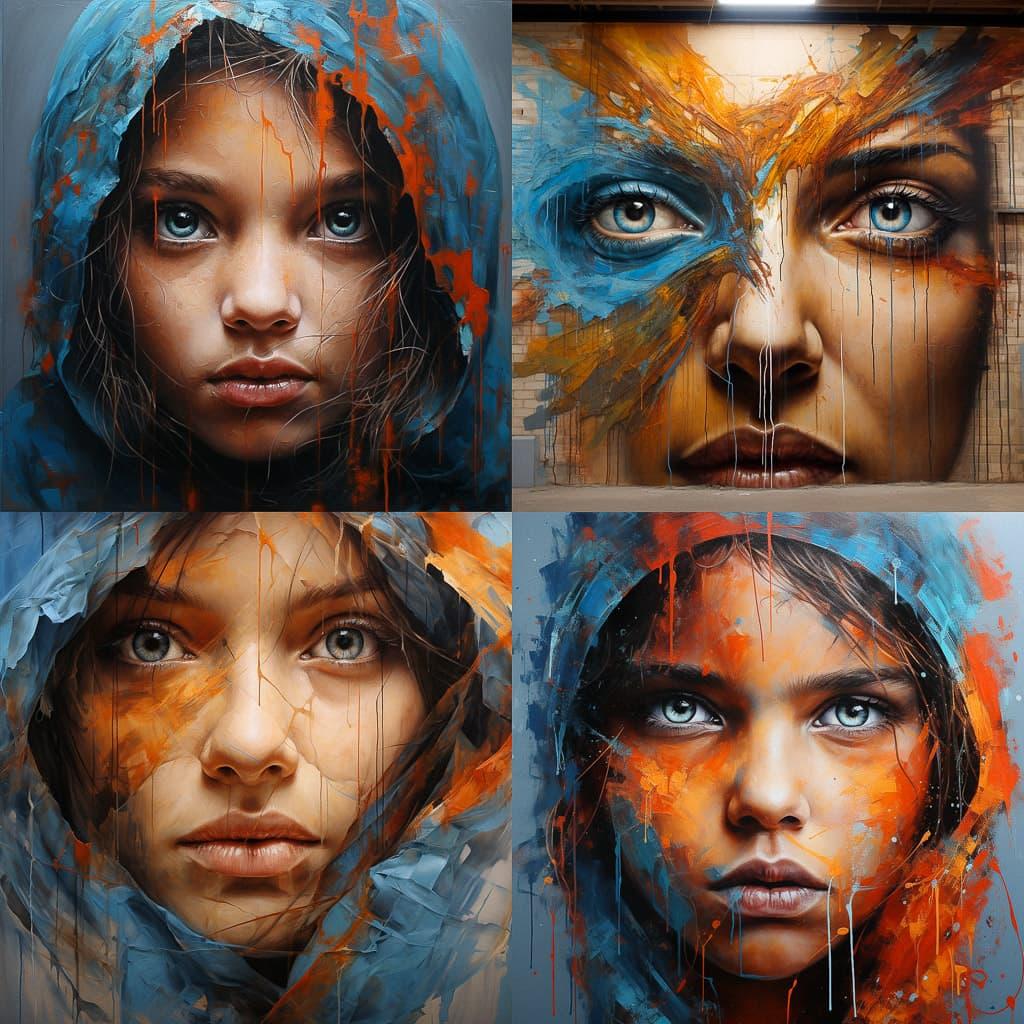 Matt Adnate style, Midjourney V5.2, render 1 of 4