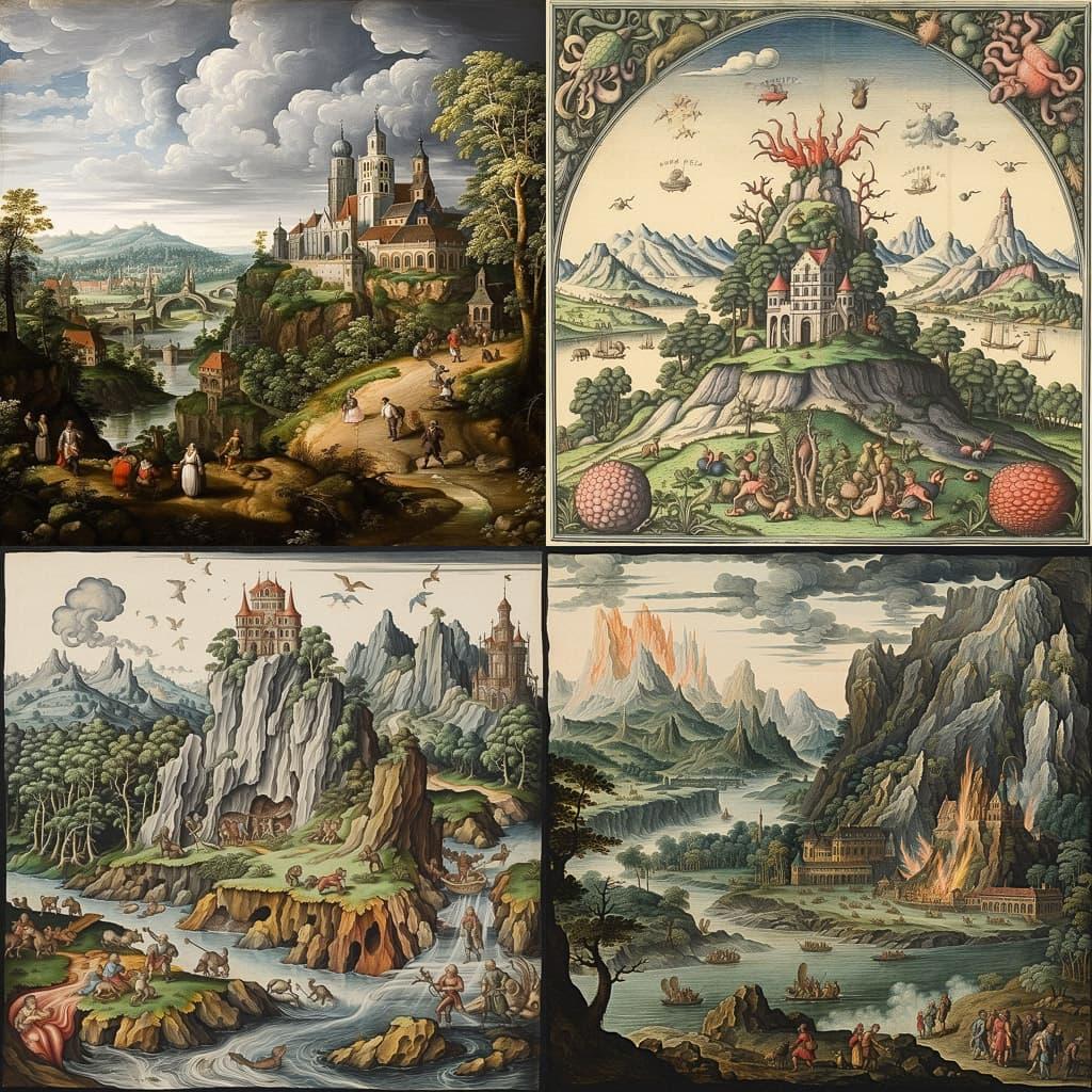 Matthaus Merian the Elder style, Midjourney V5.2, render 1 of 4