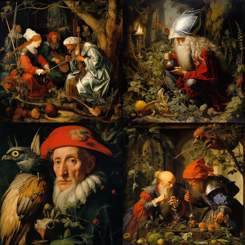 Matthias Grunewald style, Midjourney V5.2, render 1 of 4
