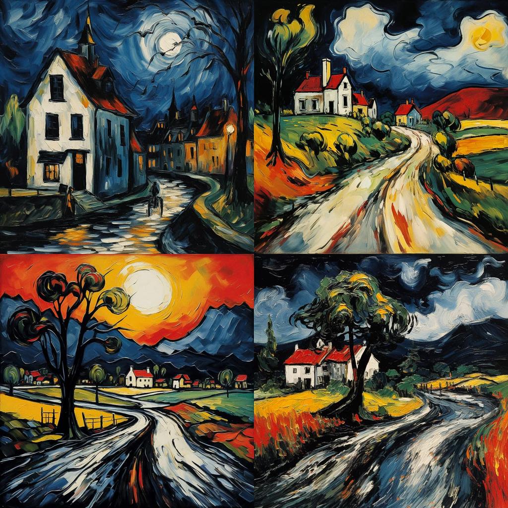 Maurice de Vlaminck style, Midjourney V5.2, render 1 of 4