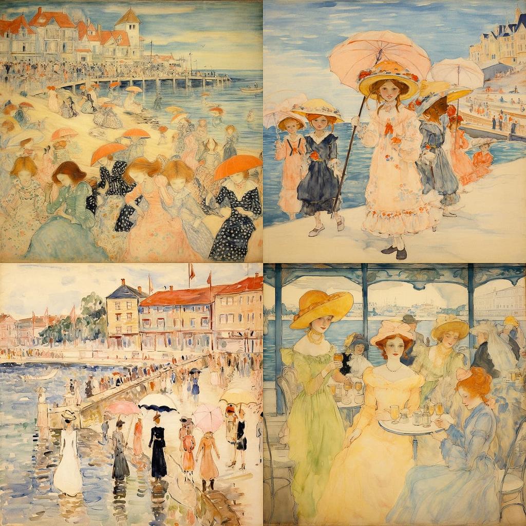 Maurice Prendergast style, Midjourney V5.2, render 1 of 4