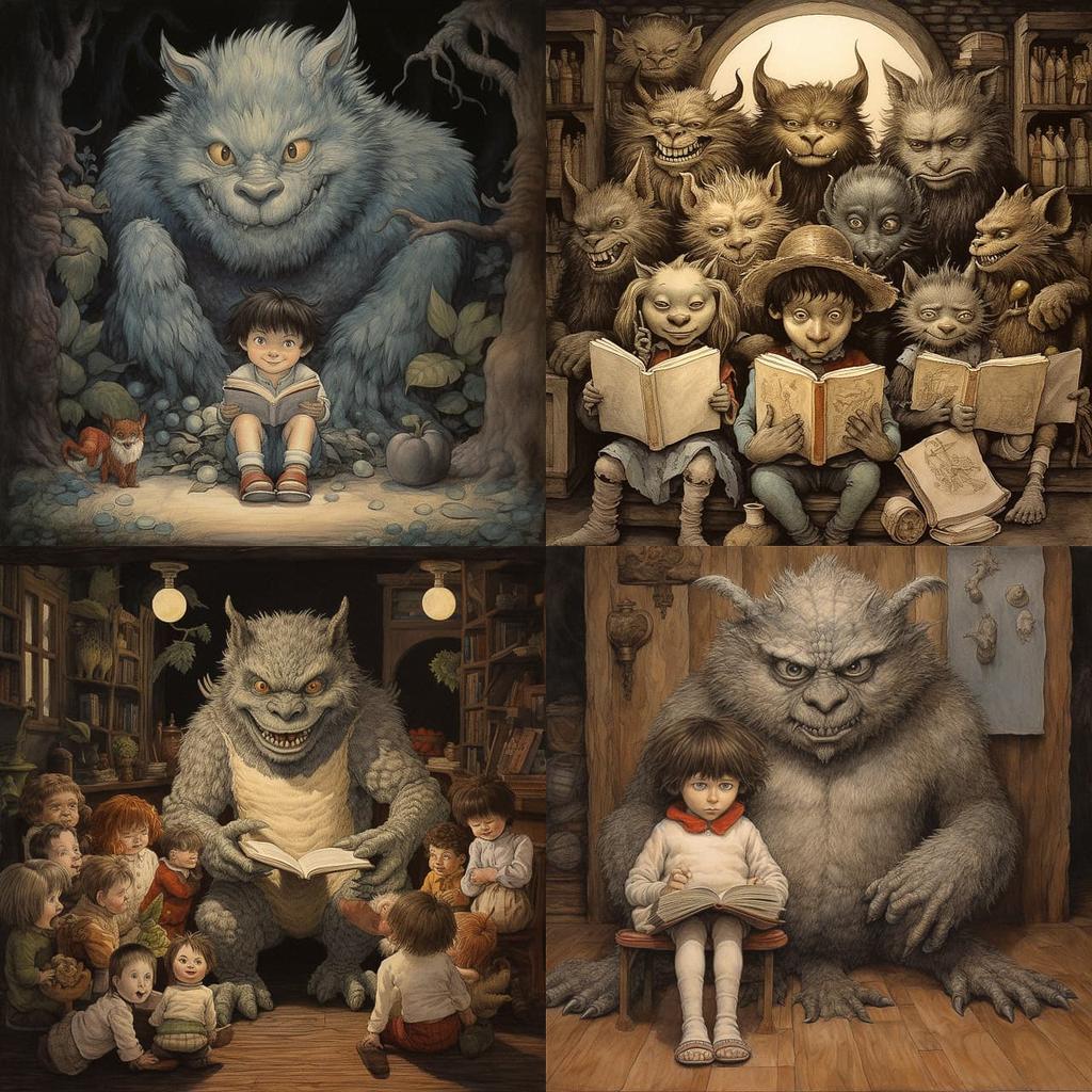 Maurice Sendak style, Midjourney V5.2, render 1 of 4