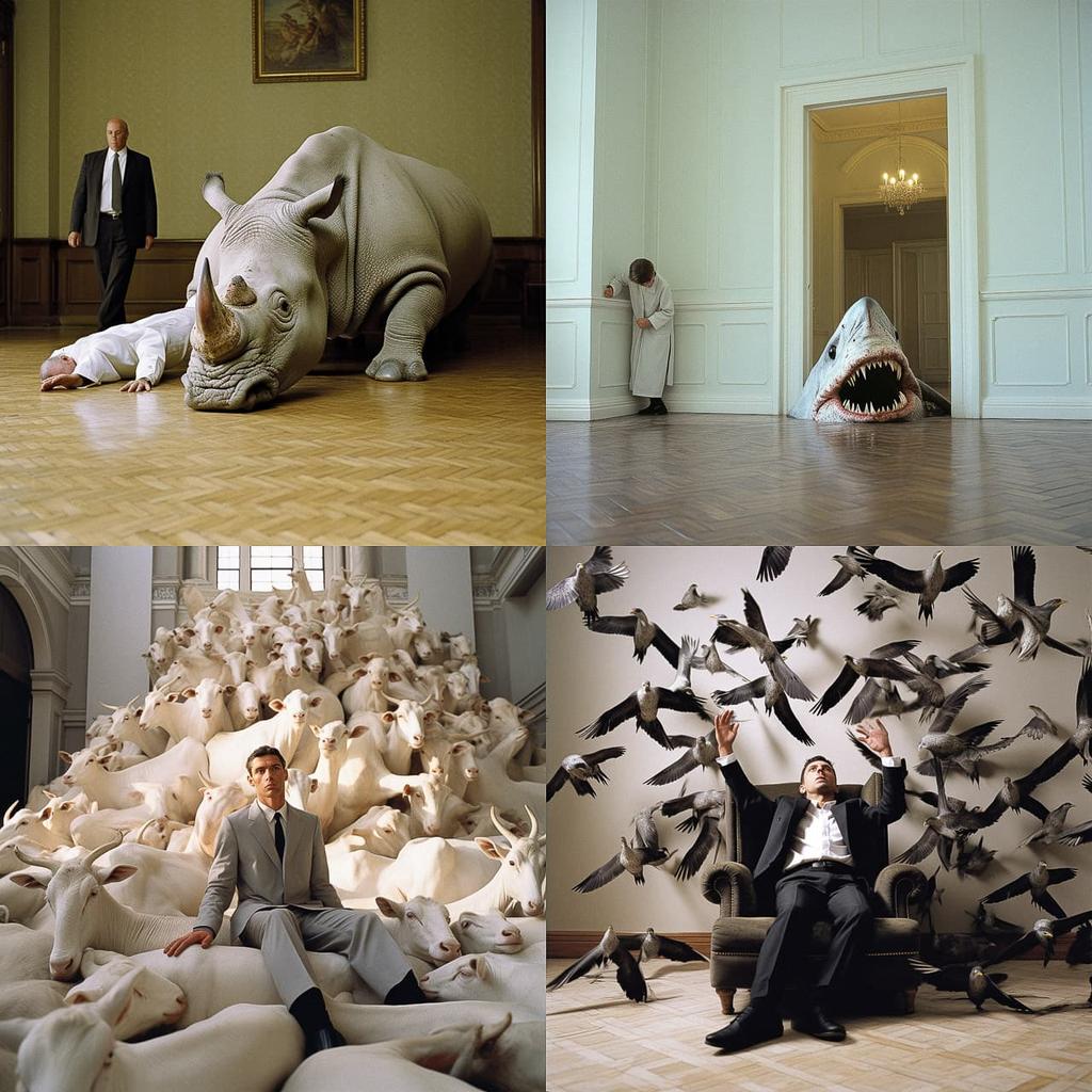 Maurizio Cattelan style, Midjourney V5.2, render 1 of 4
